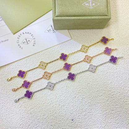 [Moco jewelrys] CLOVER 5 MOTIF VIOLET BRACELET COLLECTION