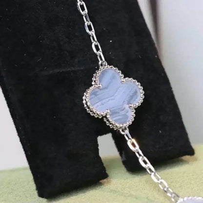 [Moco jewelrys] KLEEBATT 5 MOTIV VIOLETTER CHALCEDON ARMBAND KOLLEKTION