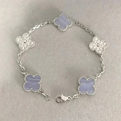 [Moco jewelrys] KLEEBATT 5 MOTIV VIOLETTER CHALCEDON ARMBAND KOLLEKTION