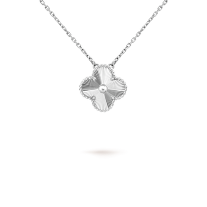 [moco jewelrys]CLOVER 15MM LASER NECKLACE SILVER