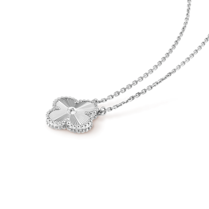 [moco jewelrys]CLOVER 15MM LASER NECKLACE SILVER