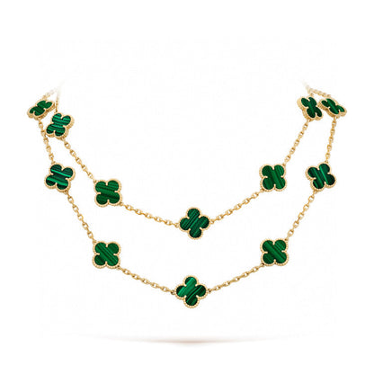 [moco jewelrys]CLOVER 20 MOTIFS MALACHITE GOLD