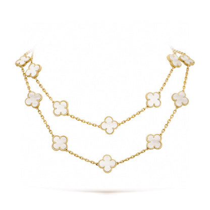 [moco jewelrys]KLEE 20 MOTIVE WEISSE PERLMUTT-HALSKETTE