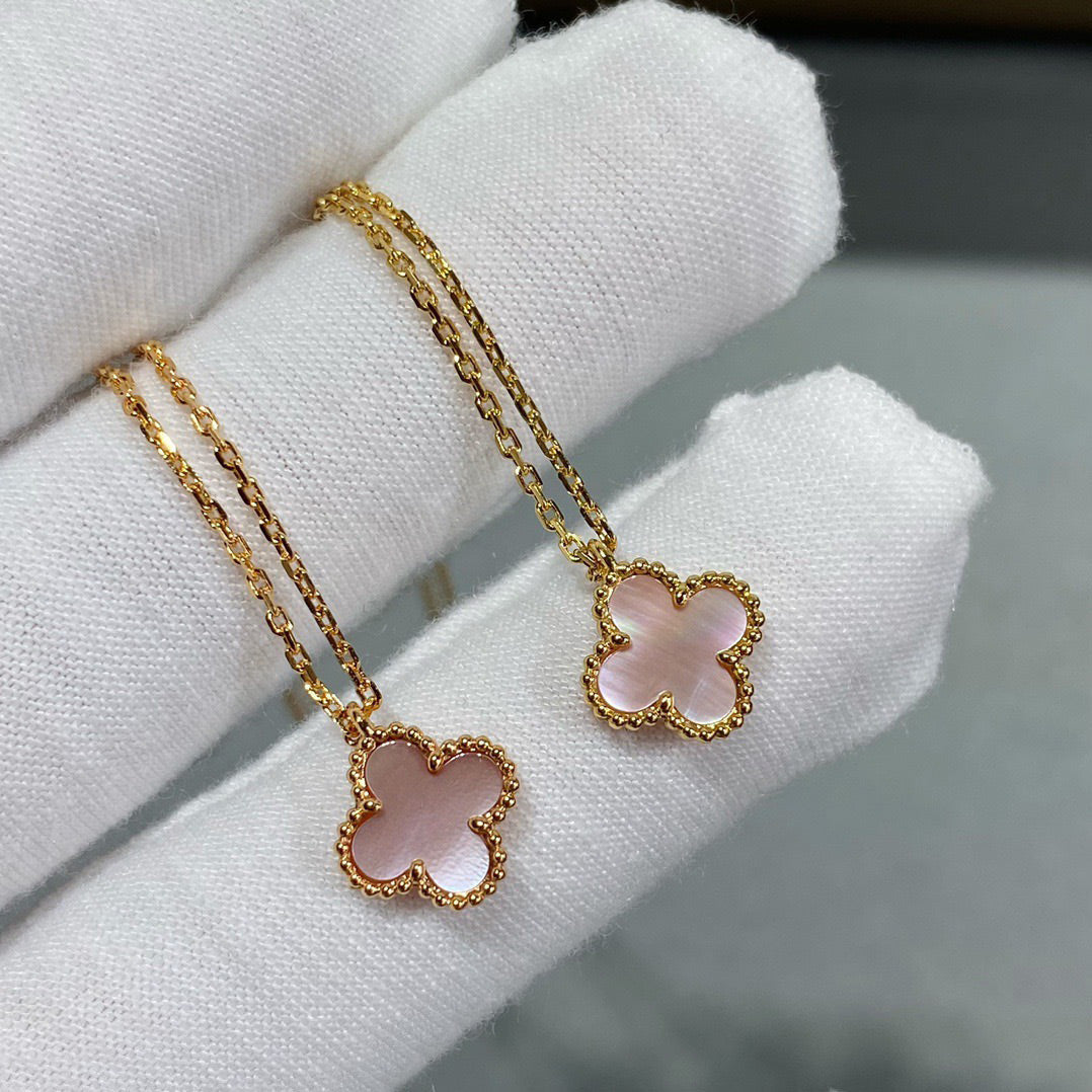 [moco jewelrys]CLOVER 15MM PINK MOTHER-OF-PEARL SINGLE FLOWER NECKLACE