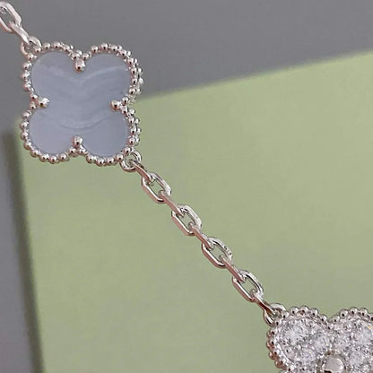 [Moco jewelrys] KLEEBATT 5 MOTIV VIOLETTER CHALCEDON ARMBAND KOLLEKTION