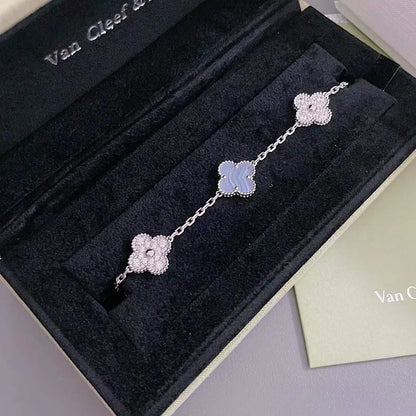[Moco jewelrys] KLEEBATT 5 MOTIV VIOLETTER CHALCEDON ARMBAND KOLLEKTION
