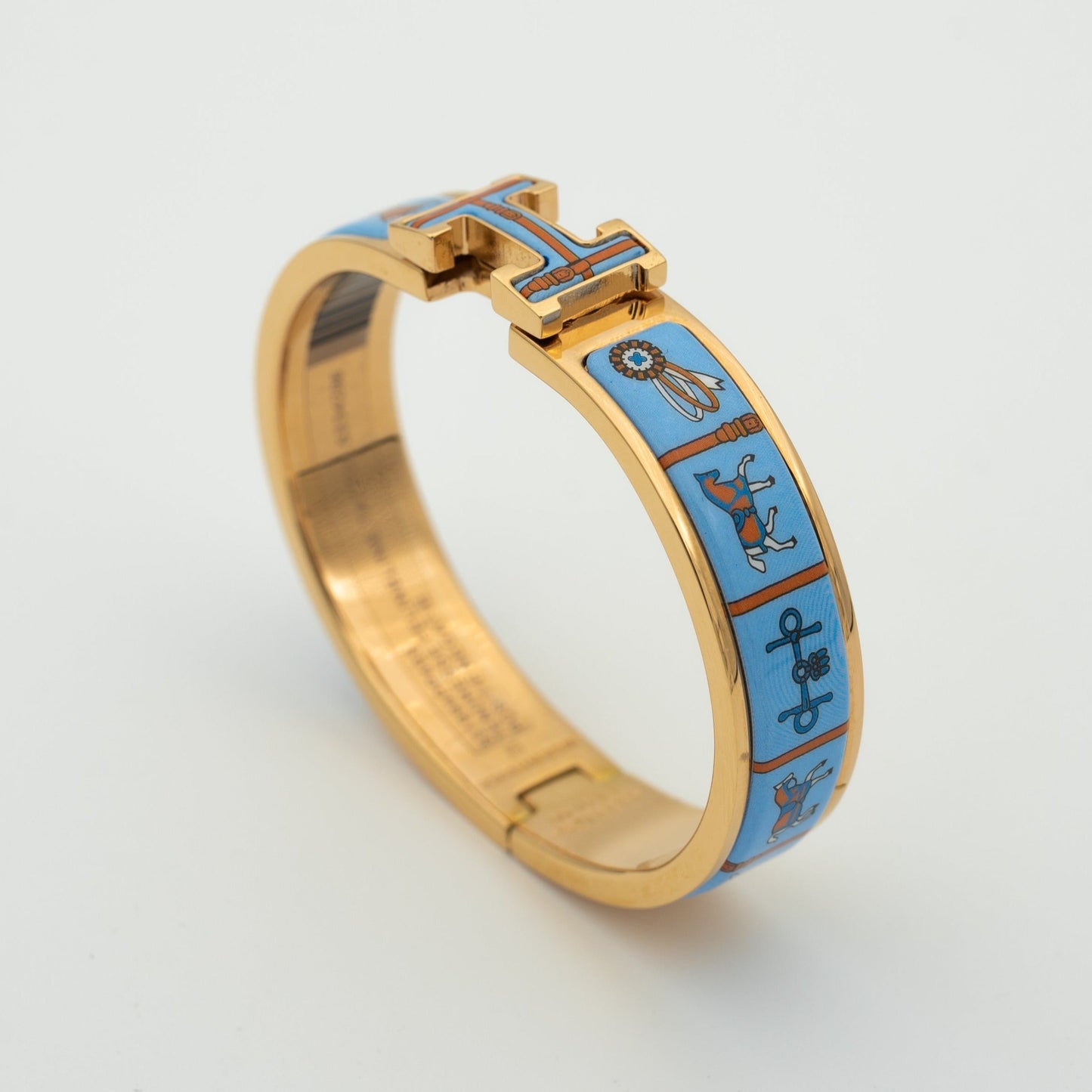 [moco jewelrys]H PINK GOLD ARMBAND BLAUE KERAMIK