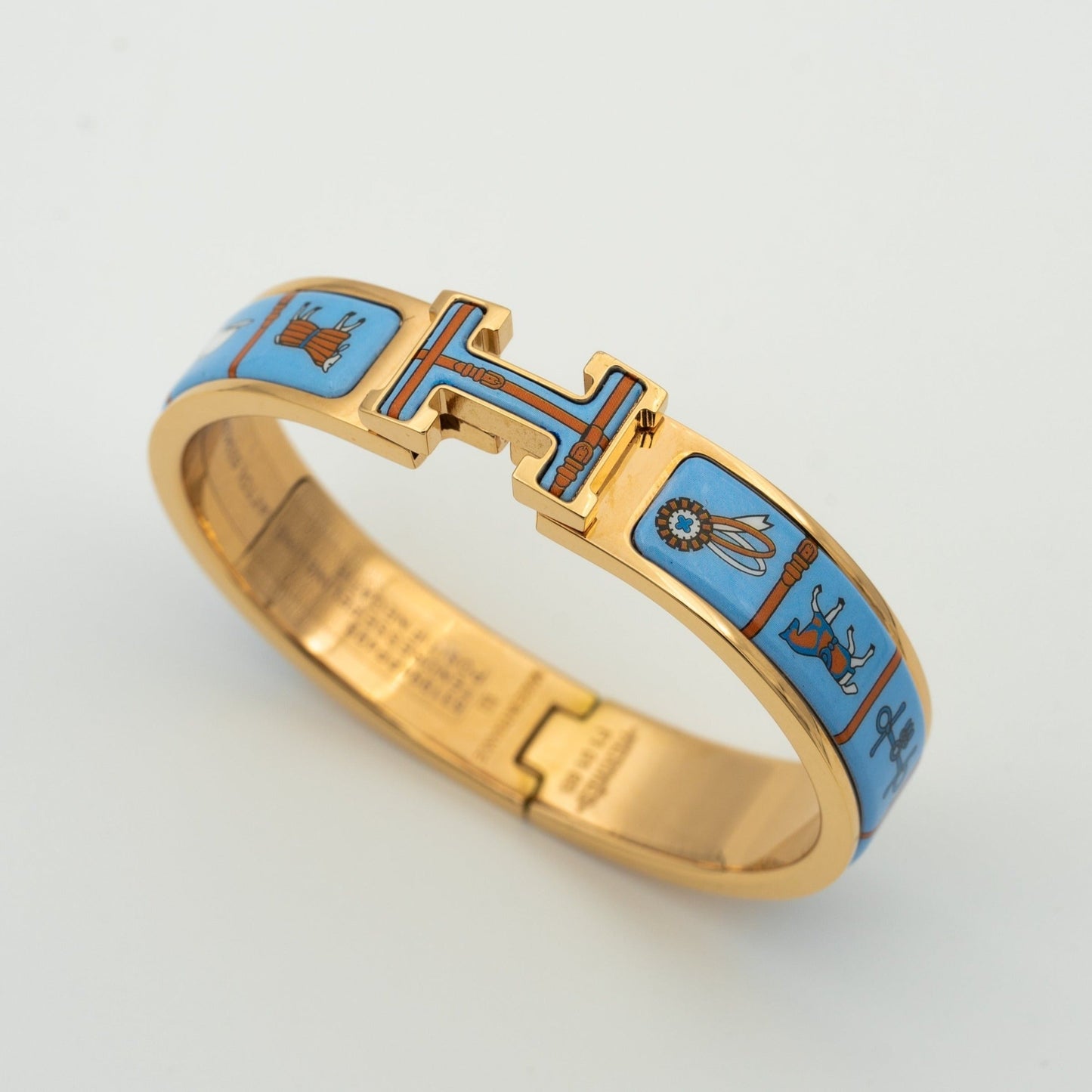 [moco jewelrys]H PINK GOLD ARMBAND BLAUE KERAMIK