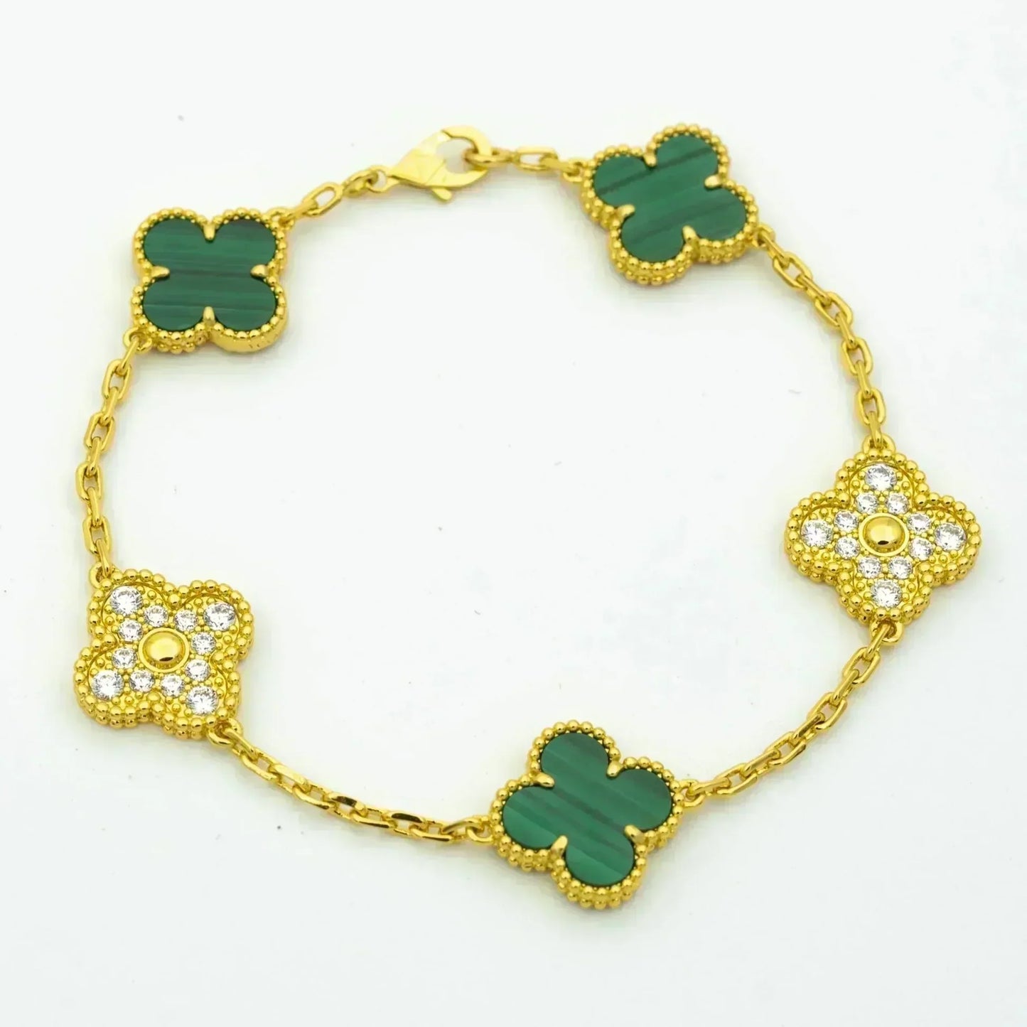 [Moco jewelrys] CLOVER 5 MOTIV MALACHIT ARMBAND KOLLEKTION