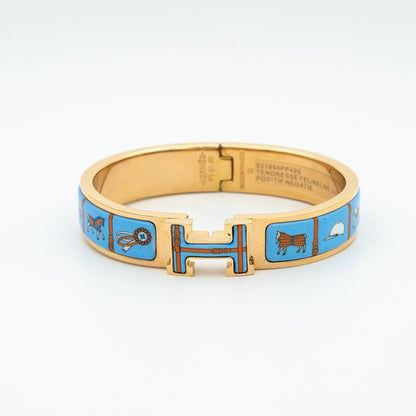 [moco jewelrys]H PINK GOLD ARMBAND BLAUE KERAMIK