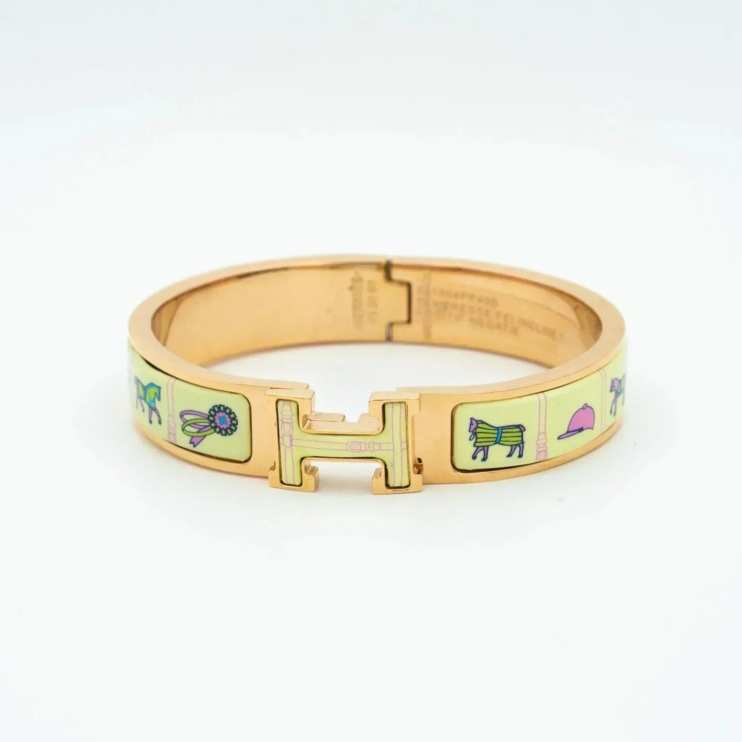 [moco jewelrys]H PINK GOLD BRACELET CREAM CERAMIC