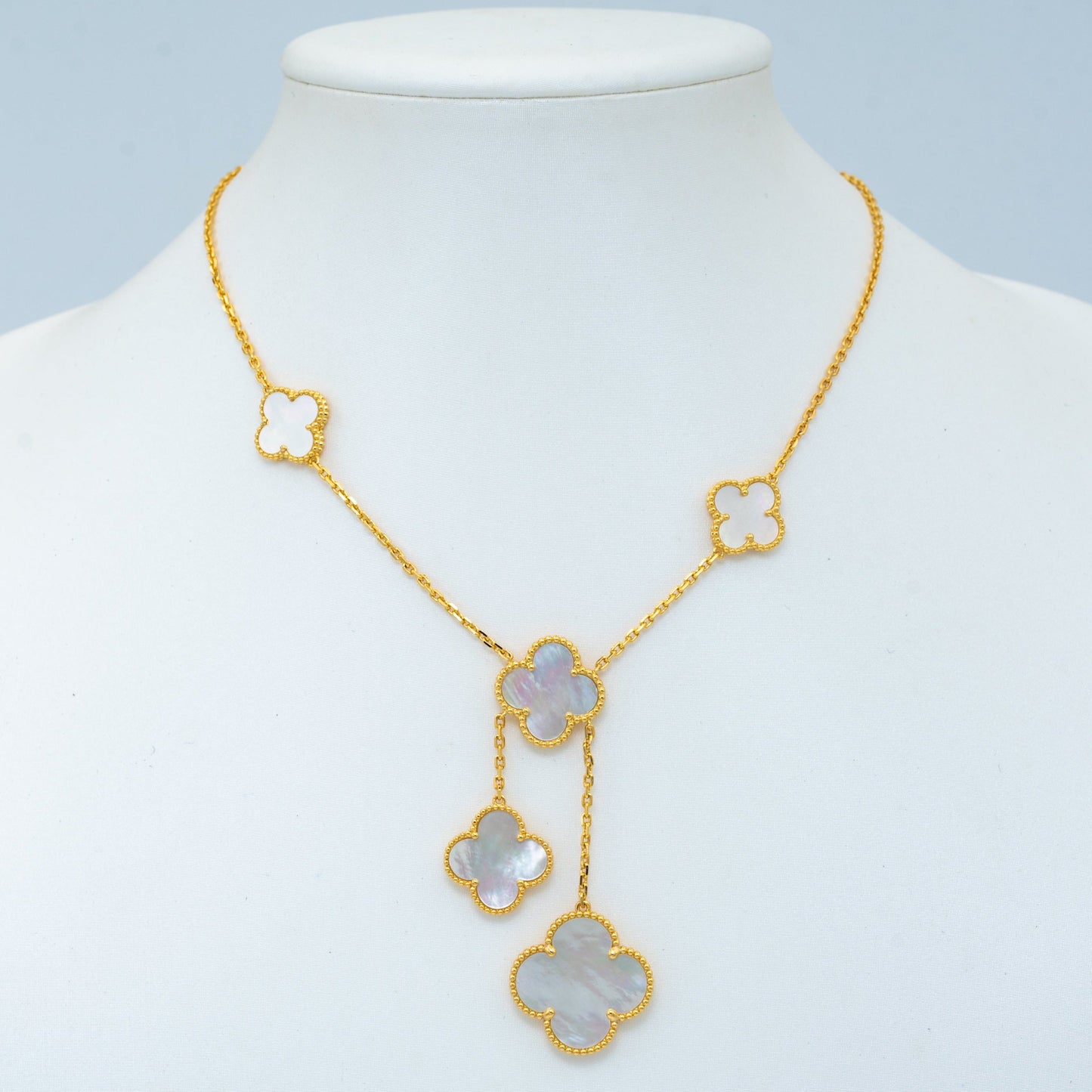 [moco jewelrys]CLOVER MOTHER OF PEARL NECKLACE 6 MOTIF