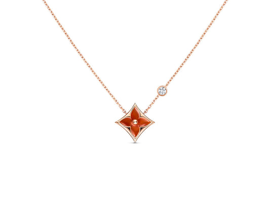 [moco jewelrys]STAR NECKLACE PINK GOLD 1 DIAMOND