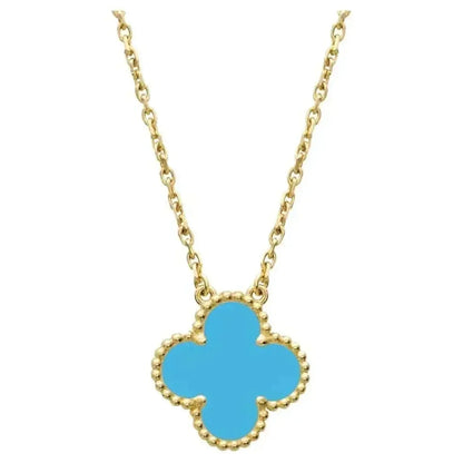 [moco jewelrys]CLOVER 15MM VINTAGE TURQUOISE NECKLACE