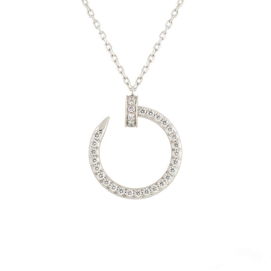 [moco jewelrys]JUSTE NECKLACE SILVER DIAMONDS