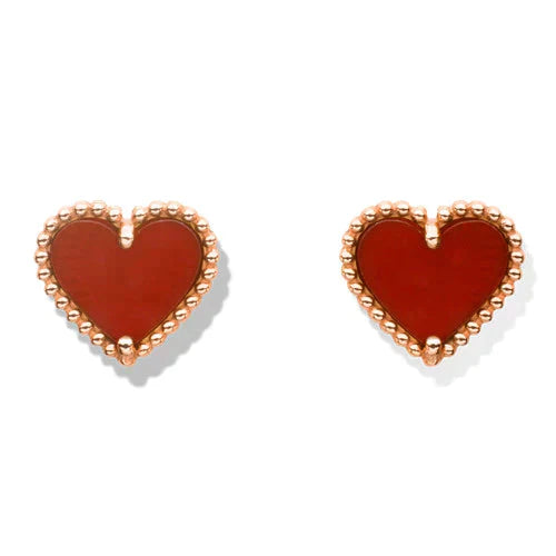 [moco jewelrys]HERZ-KARNEOL-OHRSTECKER