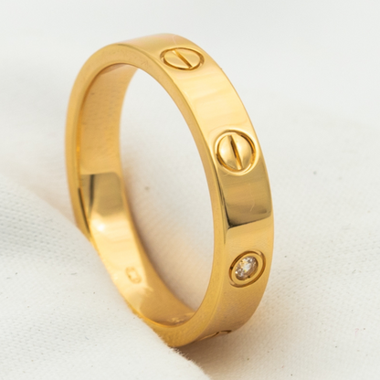 ¡®Moco¡¯LOVE RING 4MM 1 DIAMOND PINK GOLD