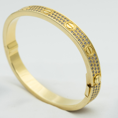 [moco jewelrys]LOVE ARMBAND 6.1MM DIAMANTBESETZT