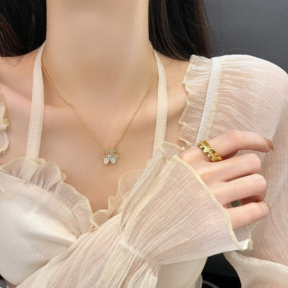 [moco jewelrys]BLUMEN-DIAMANT-HALSKETTE