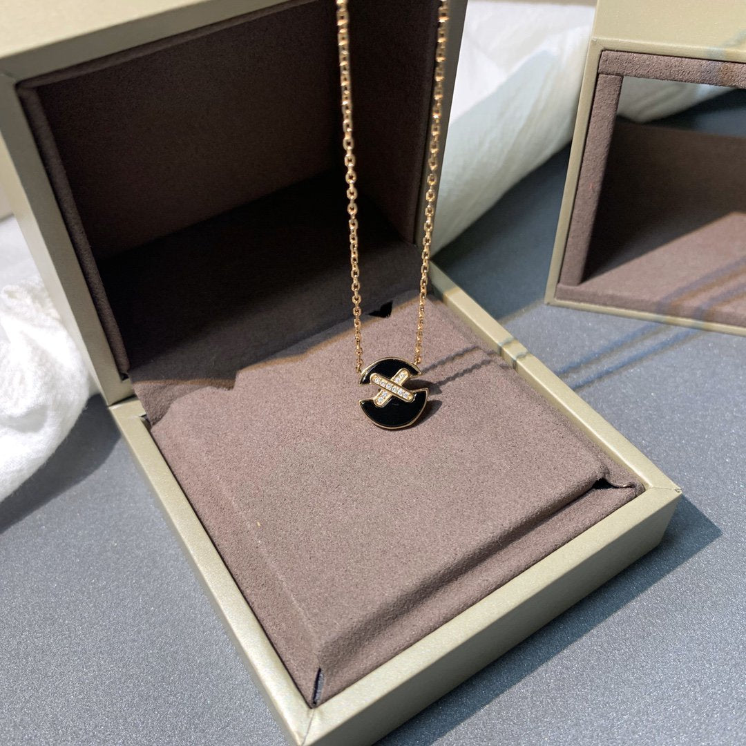 [moco jewelrys]JEUX PINK GOLD DIAMOND HALSKETTE