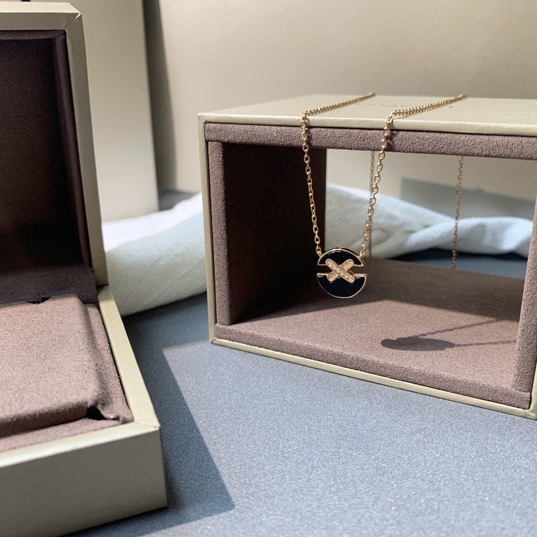 [moco jewelrys]JEUX PINK GOLD DIAMOND HALSKETTE