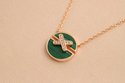 [moco jewelrys]JEUX PINK GOLD DIAMOND HALSKETTE