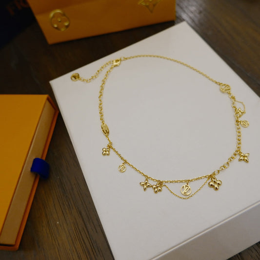 [moco jewelrys]BLOOMING SUPPLE NECKLACE BRASS