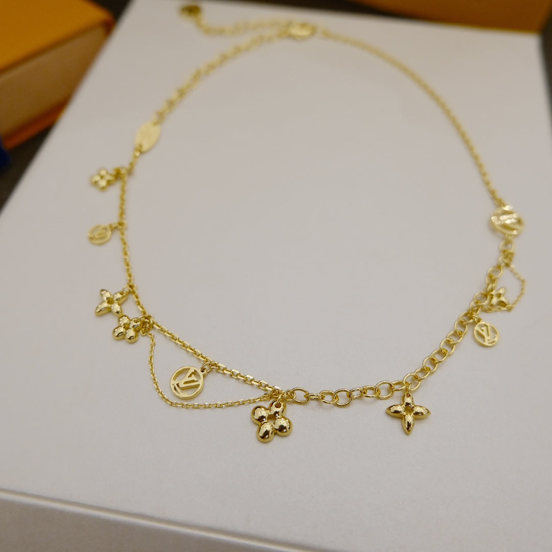 [moco jewelrys]BLOOMING SUPPLE HALSKETTE MESSING