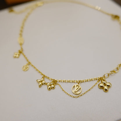 [moco jewelrys]BLOOMING SUPPLE HALSKETTE MESSING
