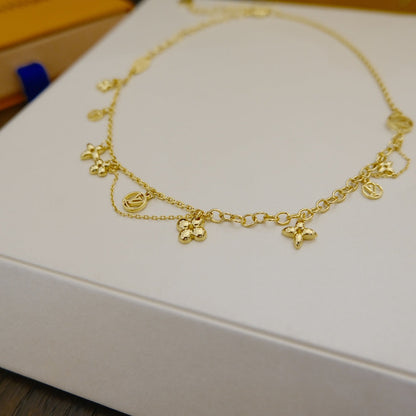 [moco jewelrys]BLOOMING SUPPLE HALSKETTE MESSING