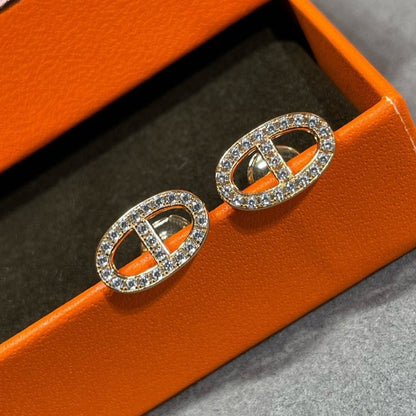 ¡®Moco¡¯HM FULL DIAMOND PIG NOSE STUD EARRINGS