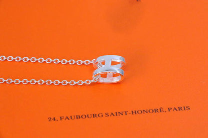 [moco jewelrys]HM NECKLACE H LETTER OVAL SERIES