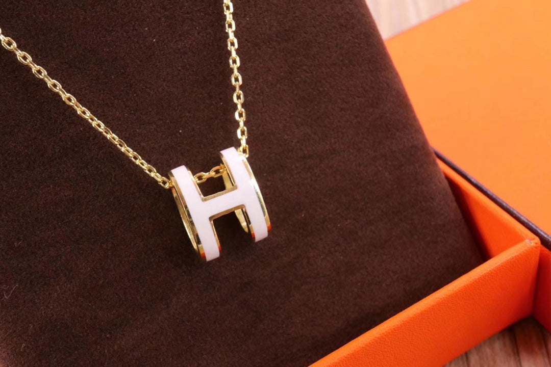 [moco jewelrys]HM CLIC GELBE EMAILLE GOLDENE HALSKEITE