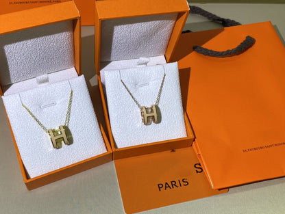[moco jewelrys]HM CLIC GELBE EMAILLE GOLDENE HALSKEITE