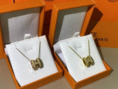 [moco jewelrys]HM CLIC GELBE EMAILLE GOLDENE HALSKEITE