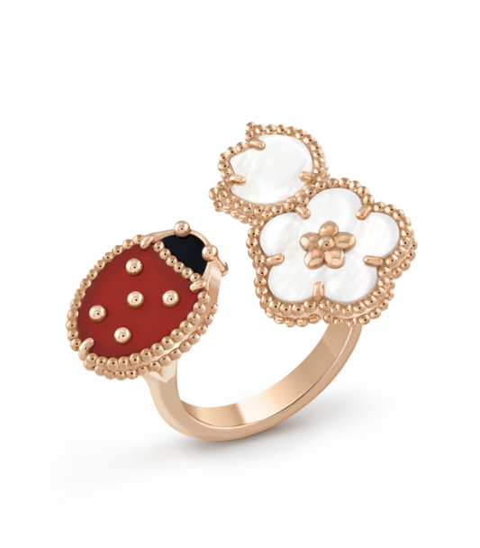 [moco jewelrys]LUCKY 3 MOTIF ROSE GOLD RING