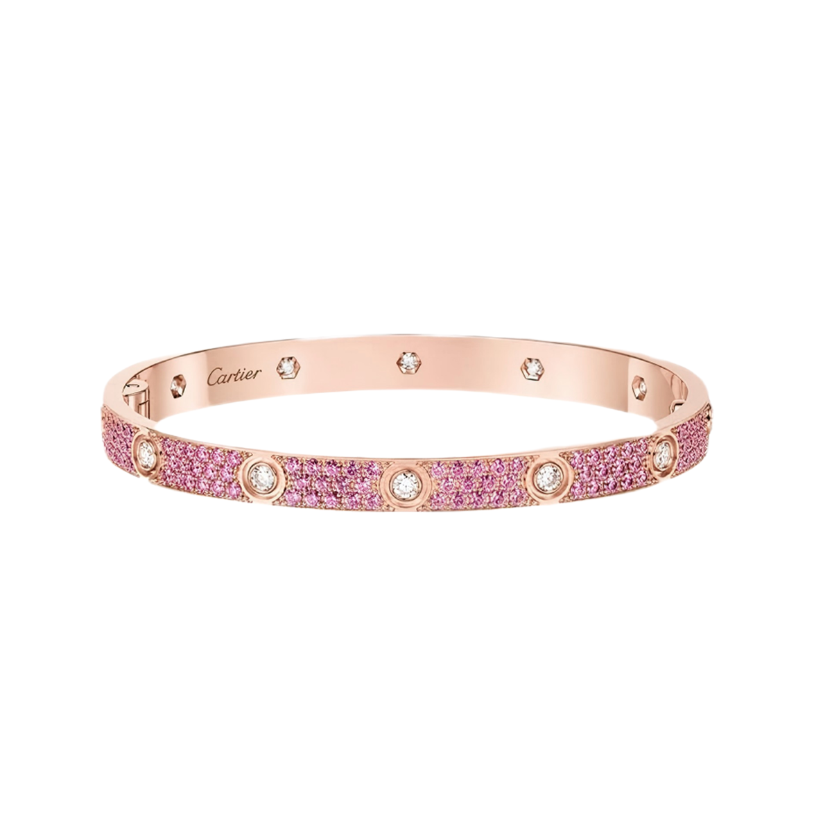[Moco ]2026 PAVE GEMSTONE LOVE BRACELET 6.1MM 10 DIAMONDS