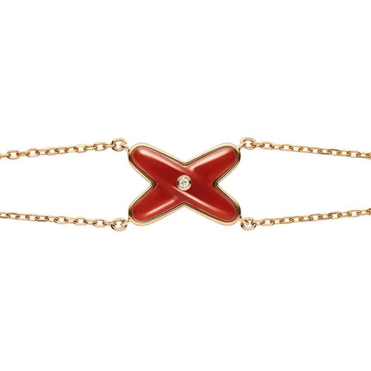 [moco jewelrys]JEUX ARMBAND CARNELIAN ROSÉGOLD 1 DIAMANT