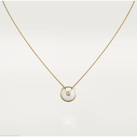 [moco jewelrys]AMULETTE HALSKEТTE AUS ROSEGOLD MIT PERLMUTT