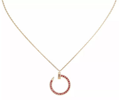 [moco jewelrys]JUSTE NECKLACE GOLD RED DIAMONDS