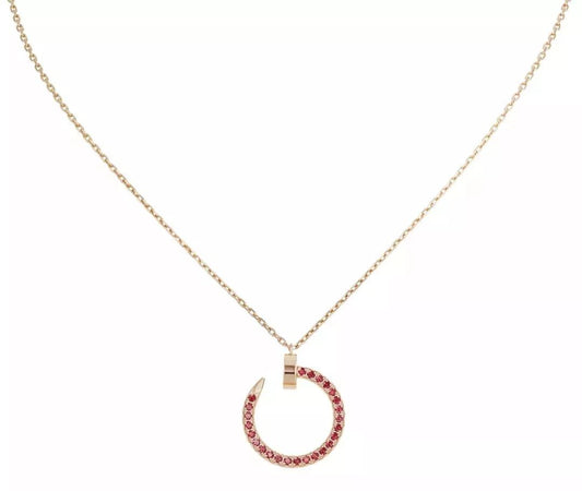 [moco jewelrys]JUSTE NECKLACE GOLD RED DIAMONDS