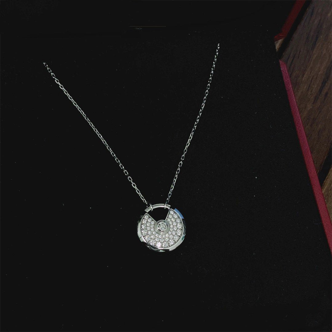 [moco jewelrys]AMULETTE SILVER FULL DIAMOND NECKLACE