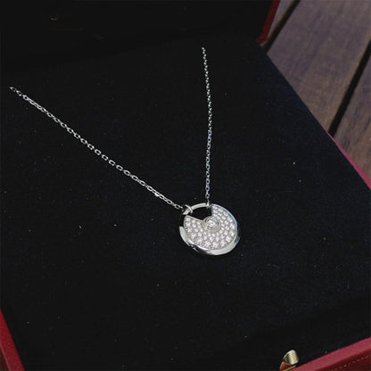 [moco jewelrys]AMULETTE SILVER FULL DIAMOND NECKLACE