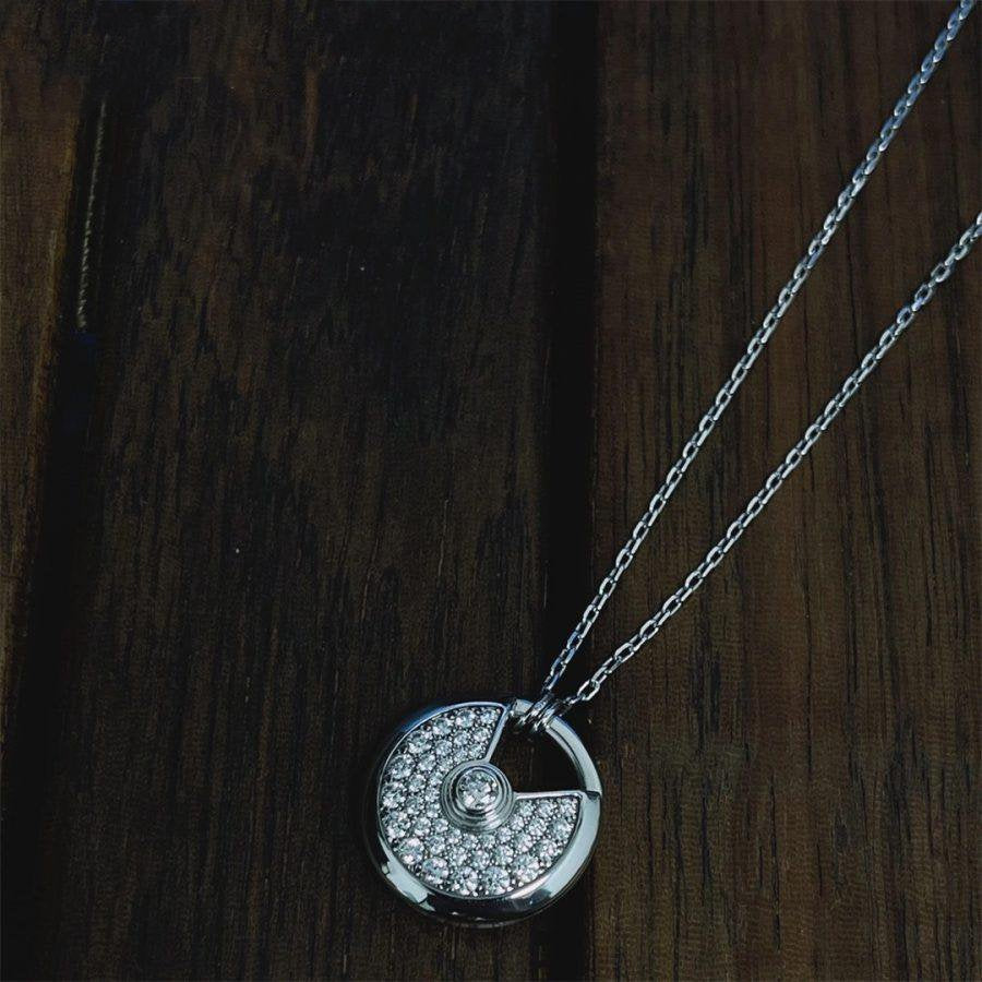 [moco jewelrys]AMULETTE SILVER FULL DIAMOND NECKLACE
