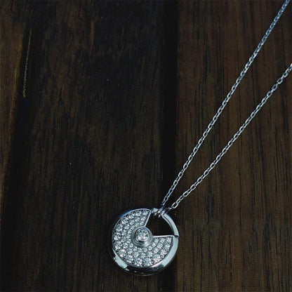 [moco jewelrys]AMULETTE SILVER FULL DIAMOND NECKLACE