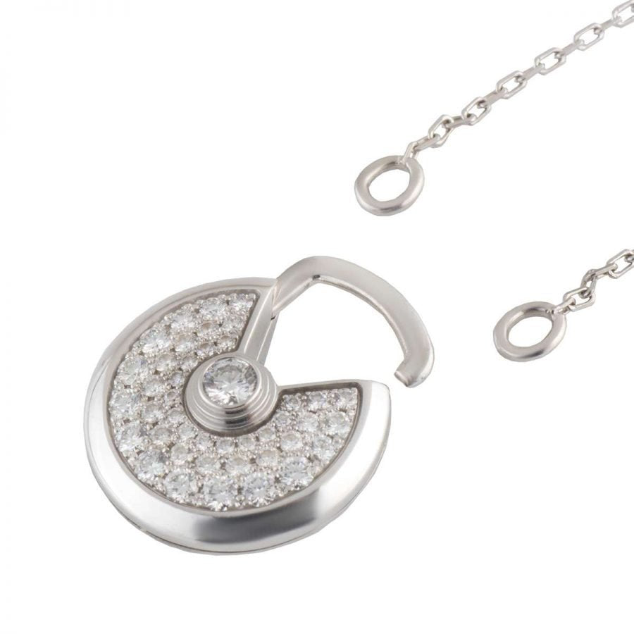 [moco jewelrys]AMULETTE SILVER FULL DIAMOND NECKLACE