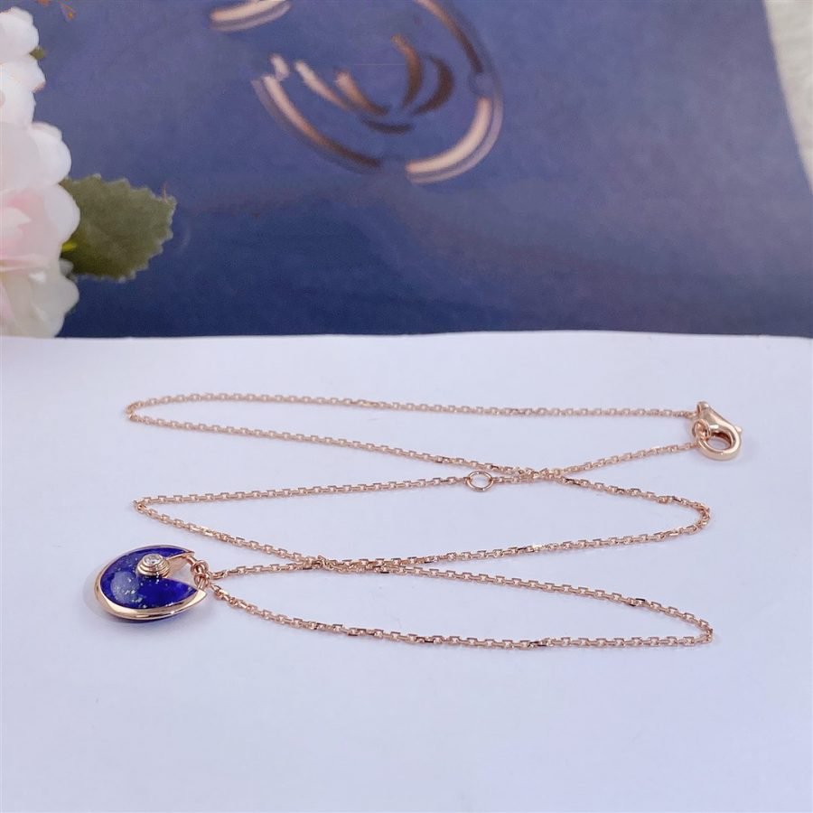 [moco jewelrys]AMULETTE ROSE GOLD AGATE NECKLACE