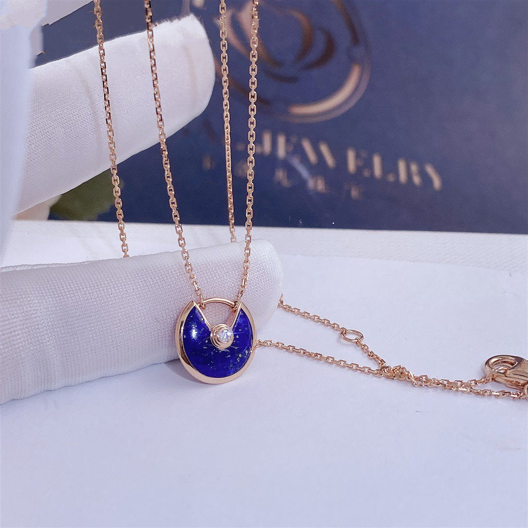[moco jewelrys]AMULETTE ROSE GOLD AGATE NECKLACE