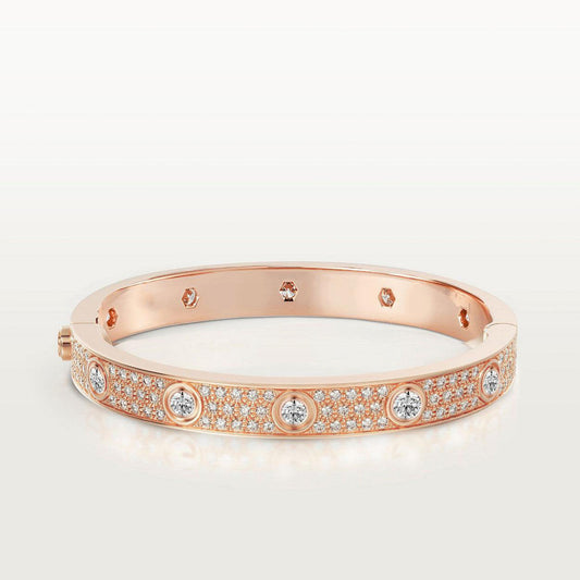 [moco jewelrys]LIEBESARMREIFEN 6.1MM DIAMANT-GEPFLASTERT 10 GROSSE DIAMANTEN
