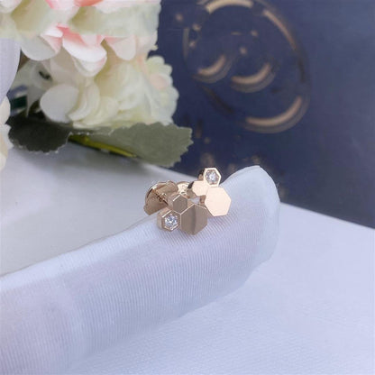 [moco jewelrys]BEE LOVE PINK GOLD DIAMANT OHRRINGE